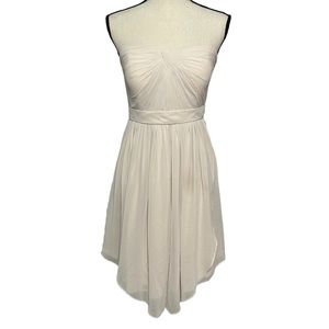 JENNY YOO Collection Bridesmaid Gown Strapless Knee Length Champagne Sz 8.